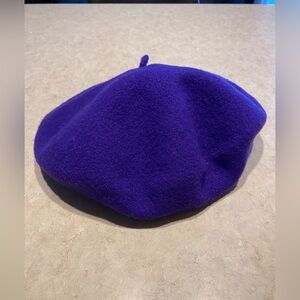 100% wool vintage beret purple